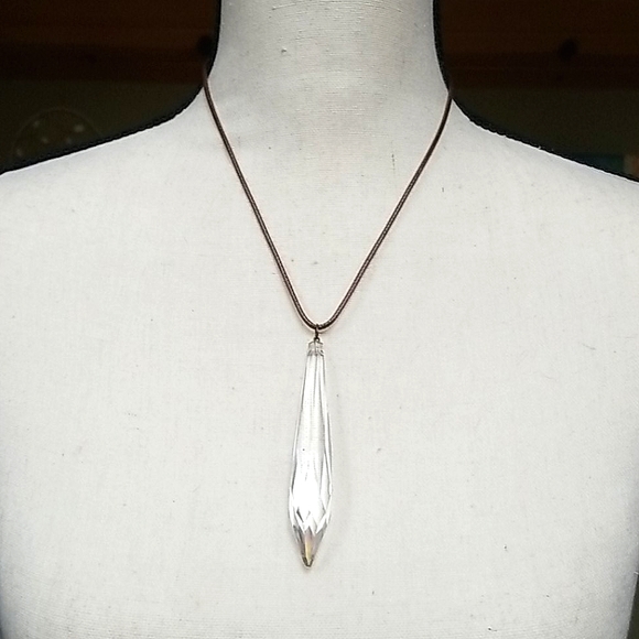 Hand Crafted Repuposed Vintage Chandelier Crystal Pendant Necklace - Picture 13 of 16